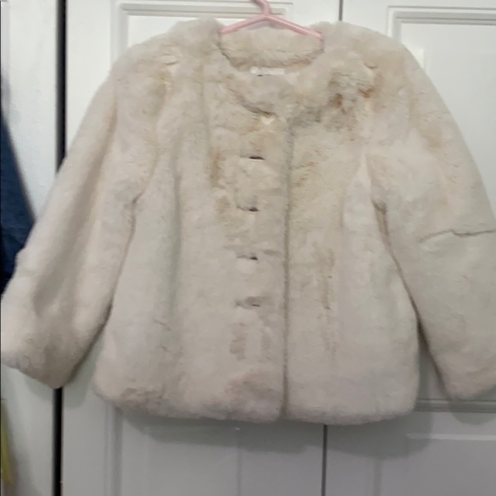 Ivory fur coat
